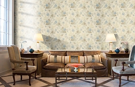 Обои Florette La Mer Fabric фото в интерьере кабинета превью