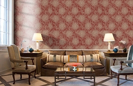 Обои Tournesal Rouge Fabric фото в интерьере кабинета превью
