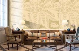 Обои Venetiandamask-Celadon-Wp фото в интерьере кабинета превью