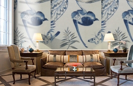 Обои F75.0004.A05 TOILE.39467 фото в интерьере кабинета превью