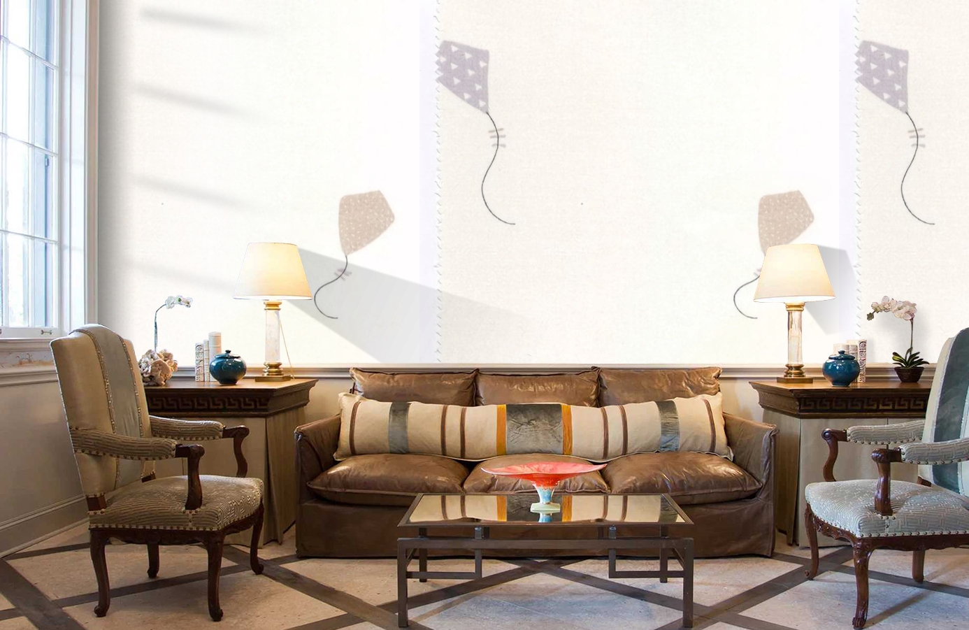 Обои MLW29991313 фото в интерьере кабинета