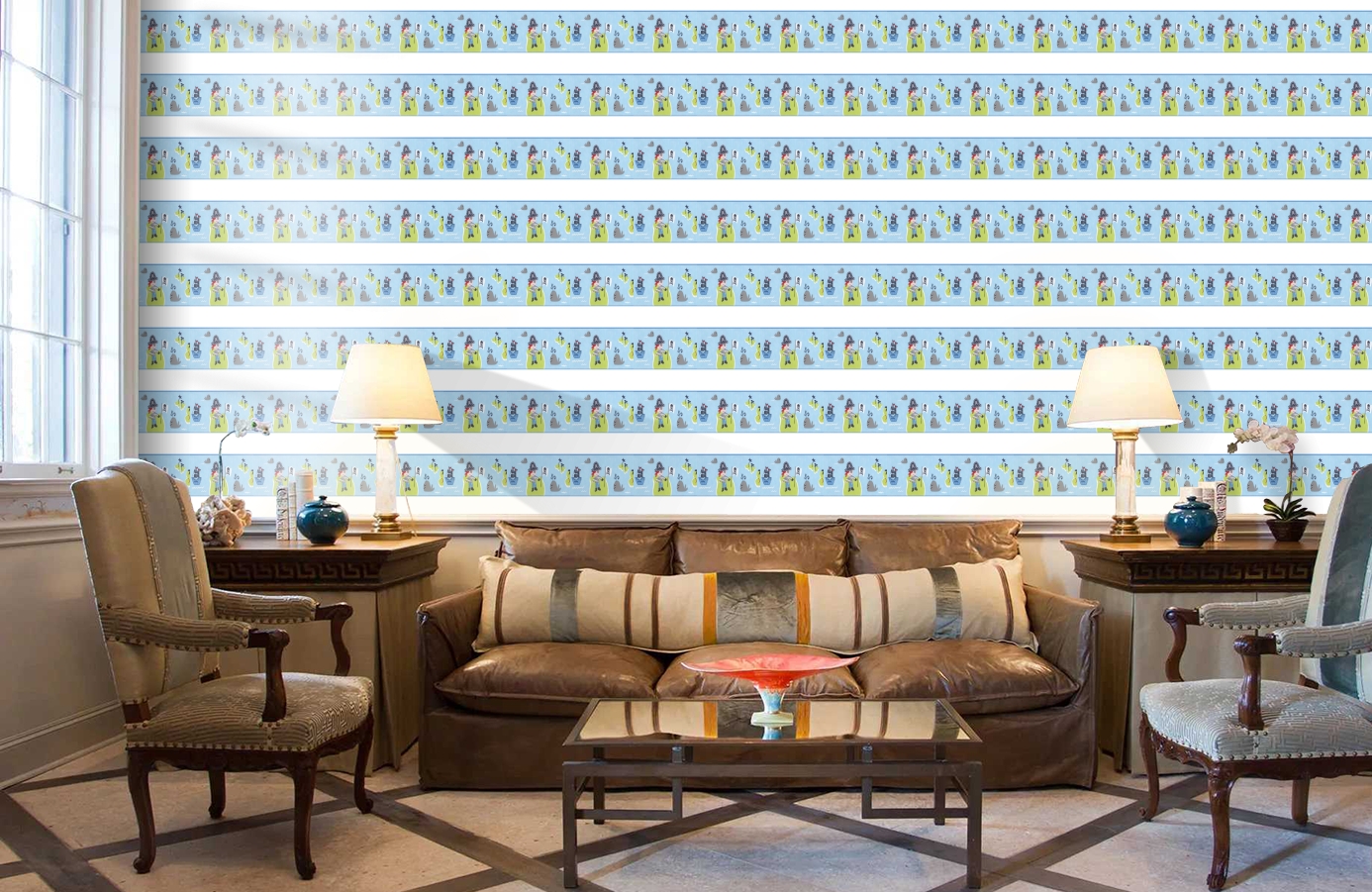 Обои DLB50088 фото в интерьере кабинета