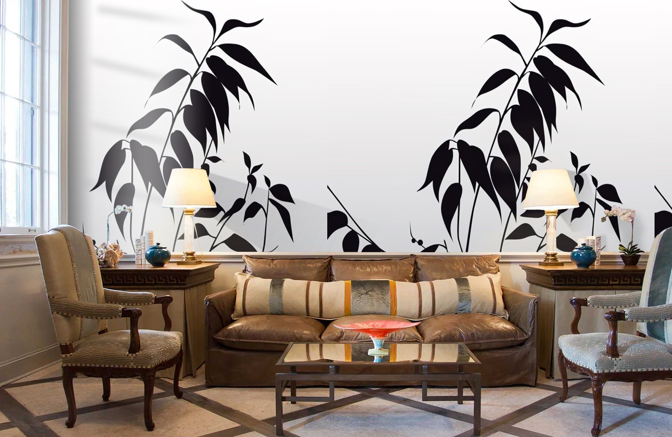 Обои DM208-3 фото в интерьере кабинета Обои DM208-3 фото в интерьере кабинета