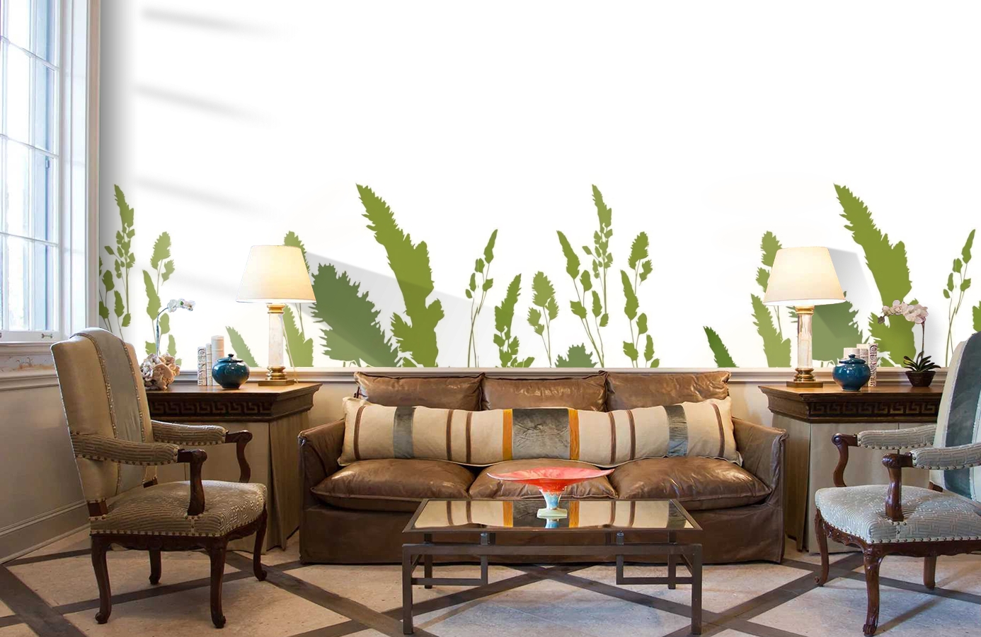 Обои DM220-3 фото в интерьере кабинета