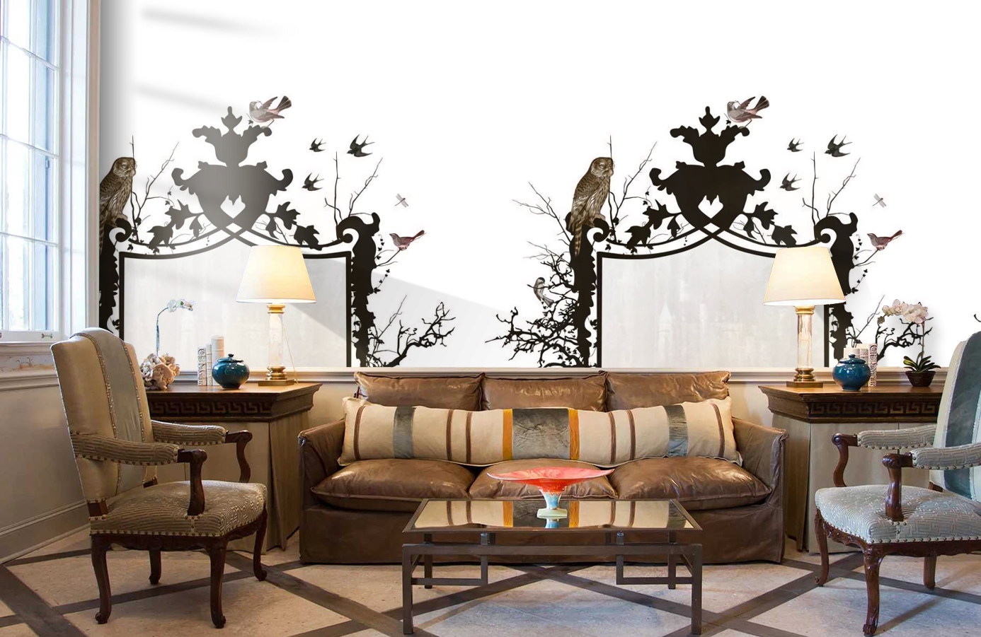 Обои P010201-4 фото в интерьере кабинета