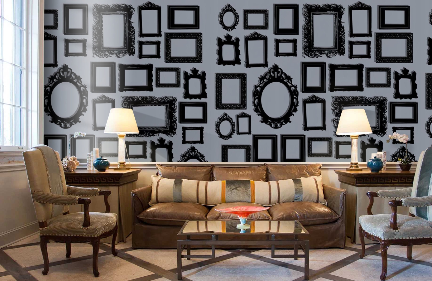 Обои P010602-4 фото в интерьере кабинета