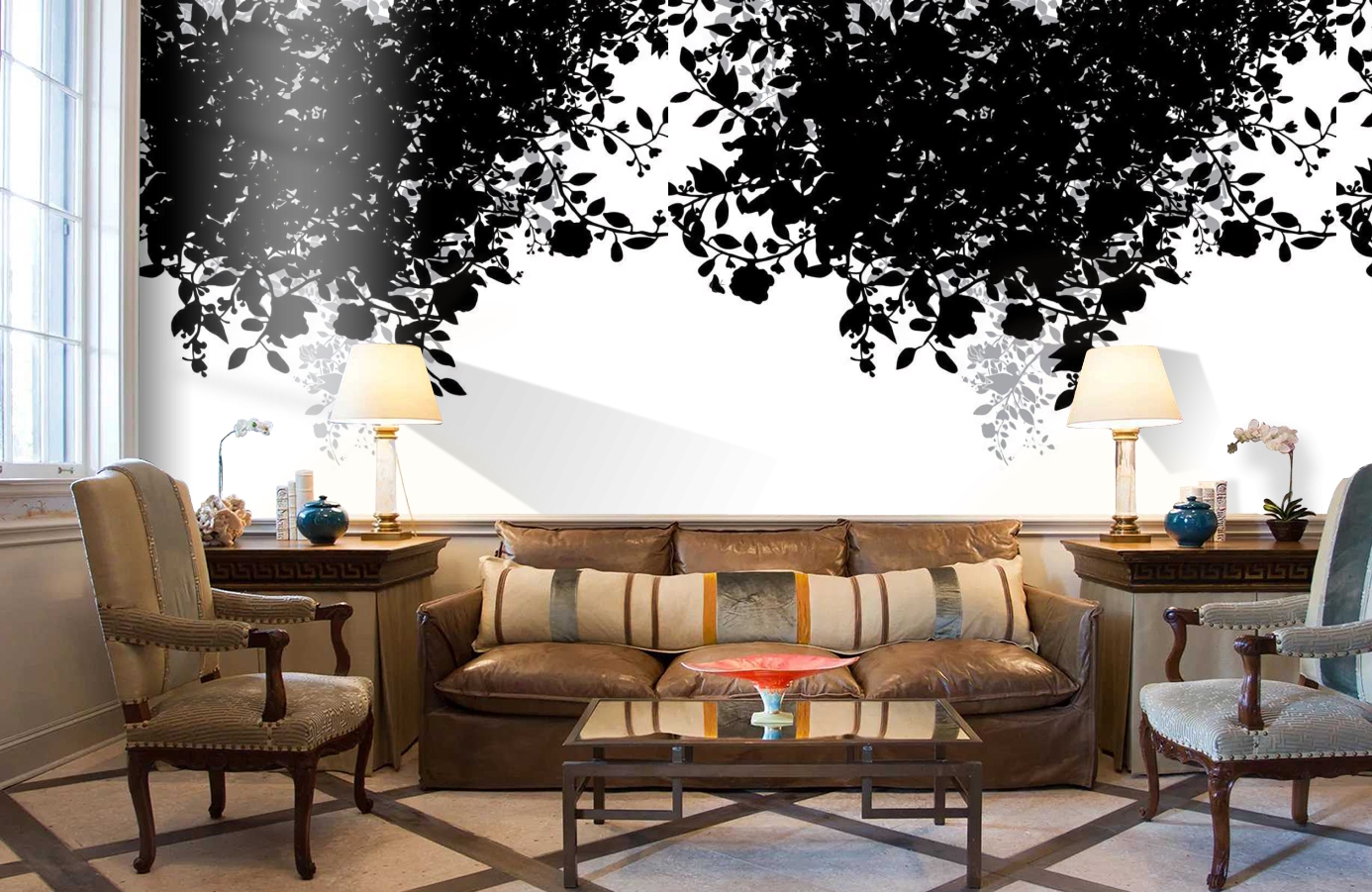 Обои P030602-4 фото в интерьере кабинета