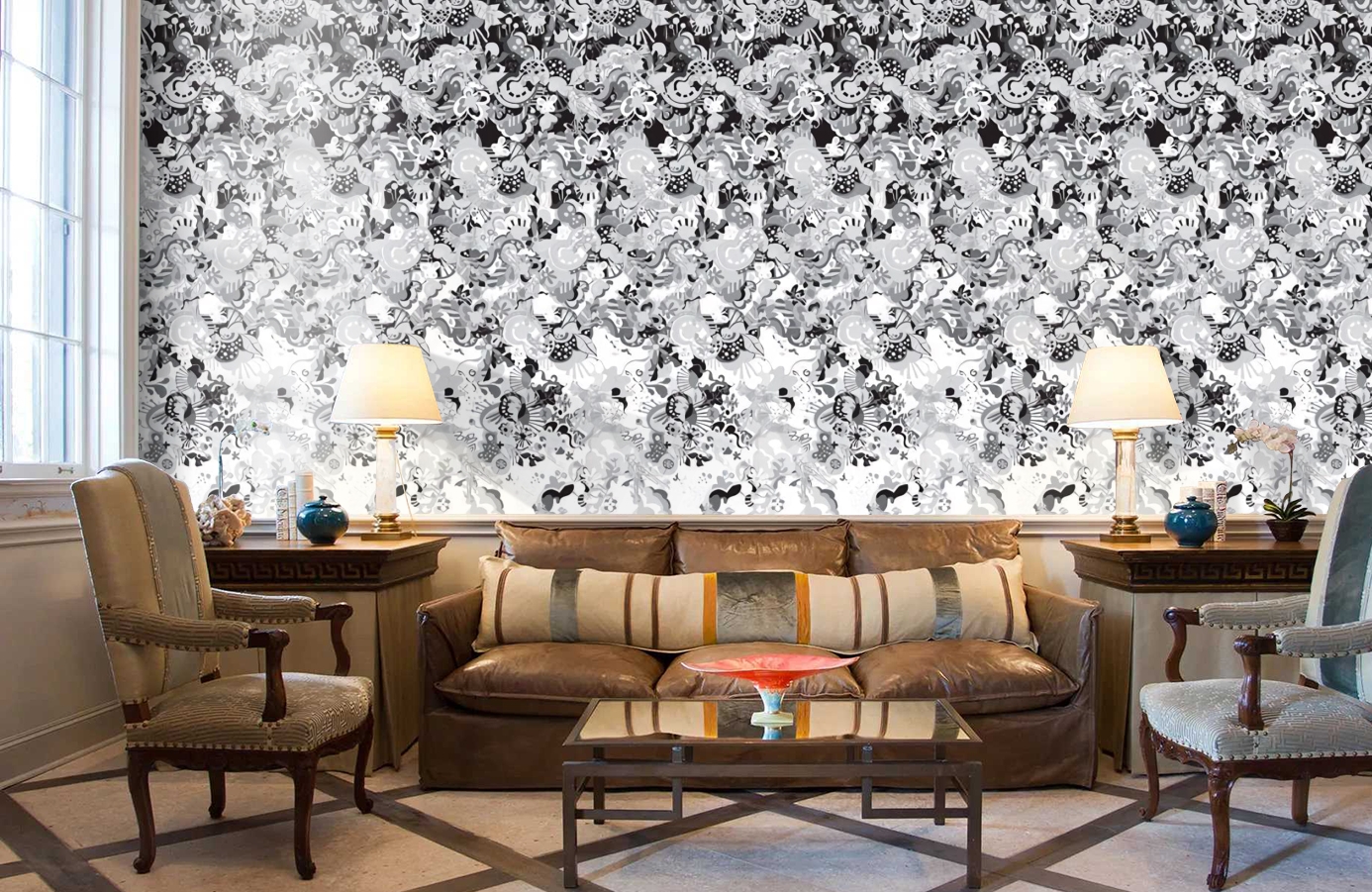 Обои P032303-4 фото в интерьере кабинета