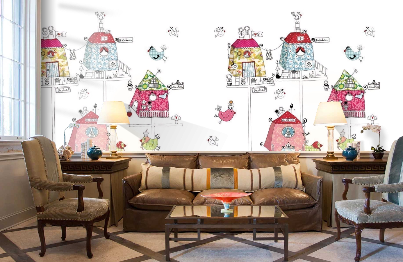 Обои P120301-4 фото в интерьере кабинета