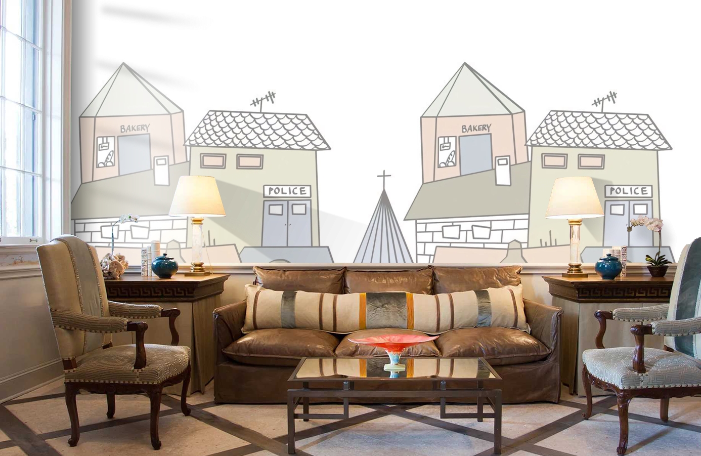 Обои P122101-4 фото в интерьере кабинета