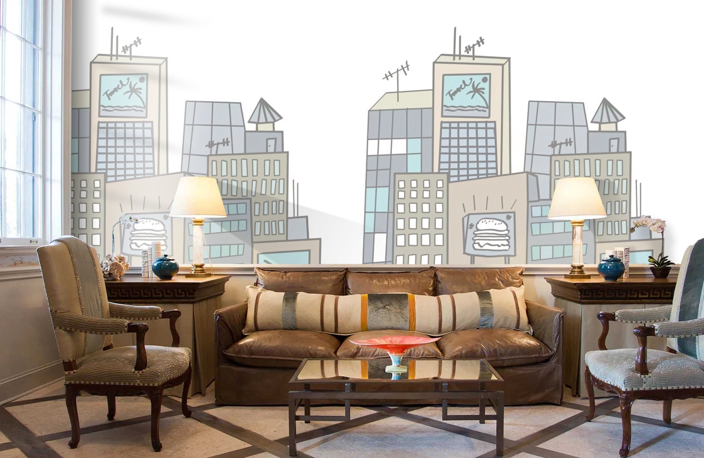 Обои P122102-4 фото в интерьере кабинета