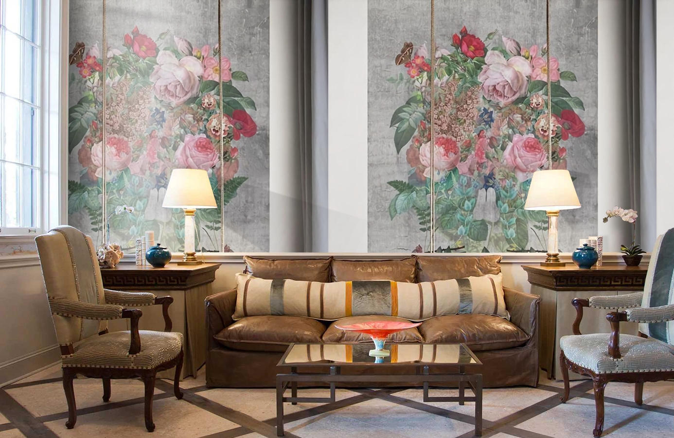 Обои P200501-4 фото в интерьере кабинета