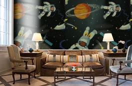 Обои 500000М фото в интерьере кабинета превью