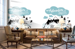 Обои 100587 фото в интерьере кабинета превью