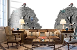 Обои E040801-5 фото в интерьере кабинета превью