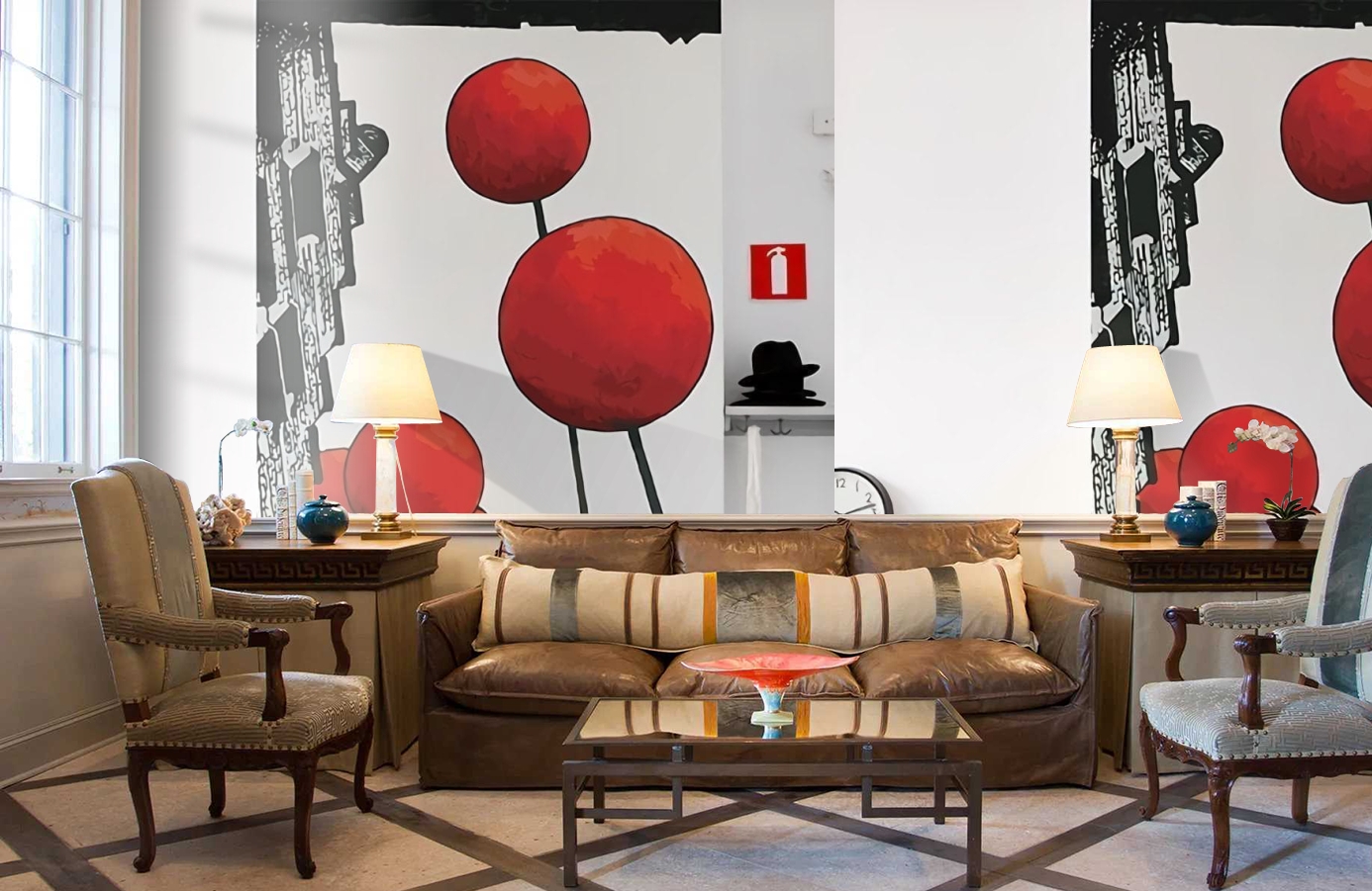 Обои P201301-5 фото в интерьере кабинета