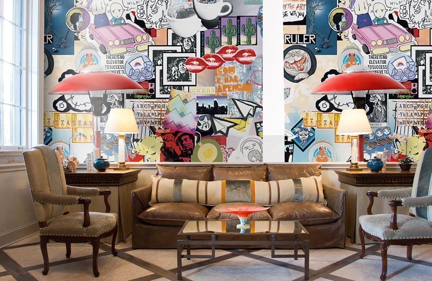 Обои P202701-5 фото в интерьере кабинета