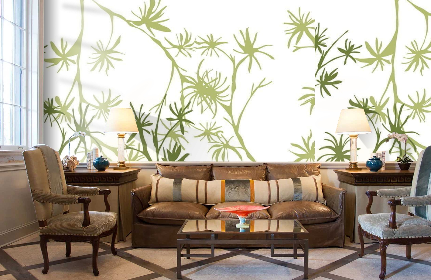 Обои DM201-1 фото в интерьере кабинета