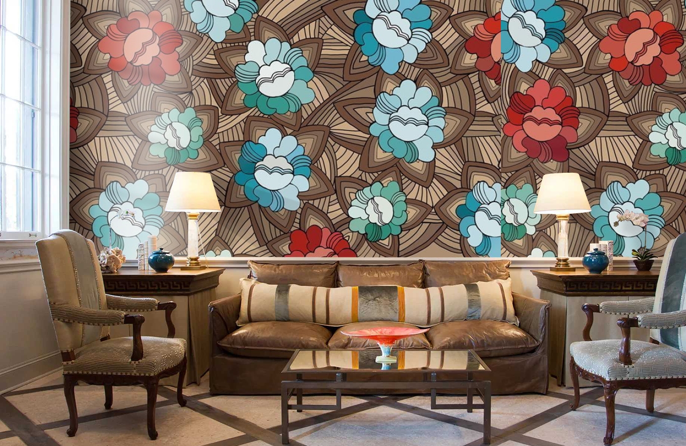 Обои DM219-2 фото в интерьере кабинета