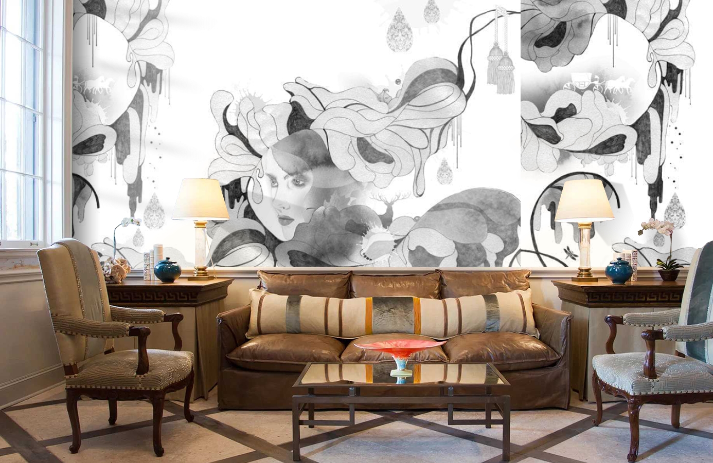 Обои P030302-6 фото в интерьере кабинета