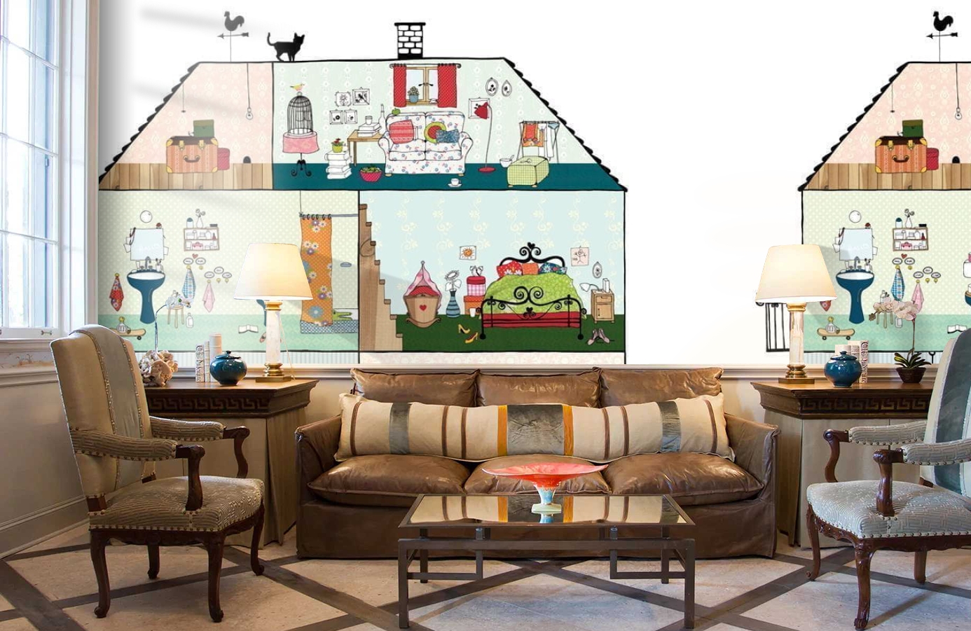 Обои P120701-6 фото в интерьере кабинета