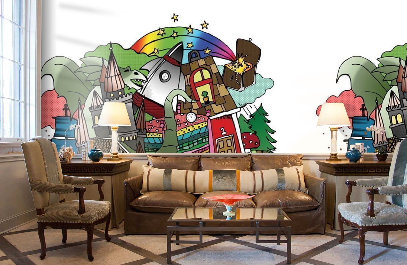 Обои P120801-6 фото в интерьере кабинета