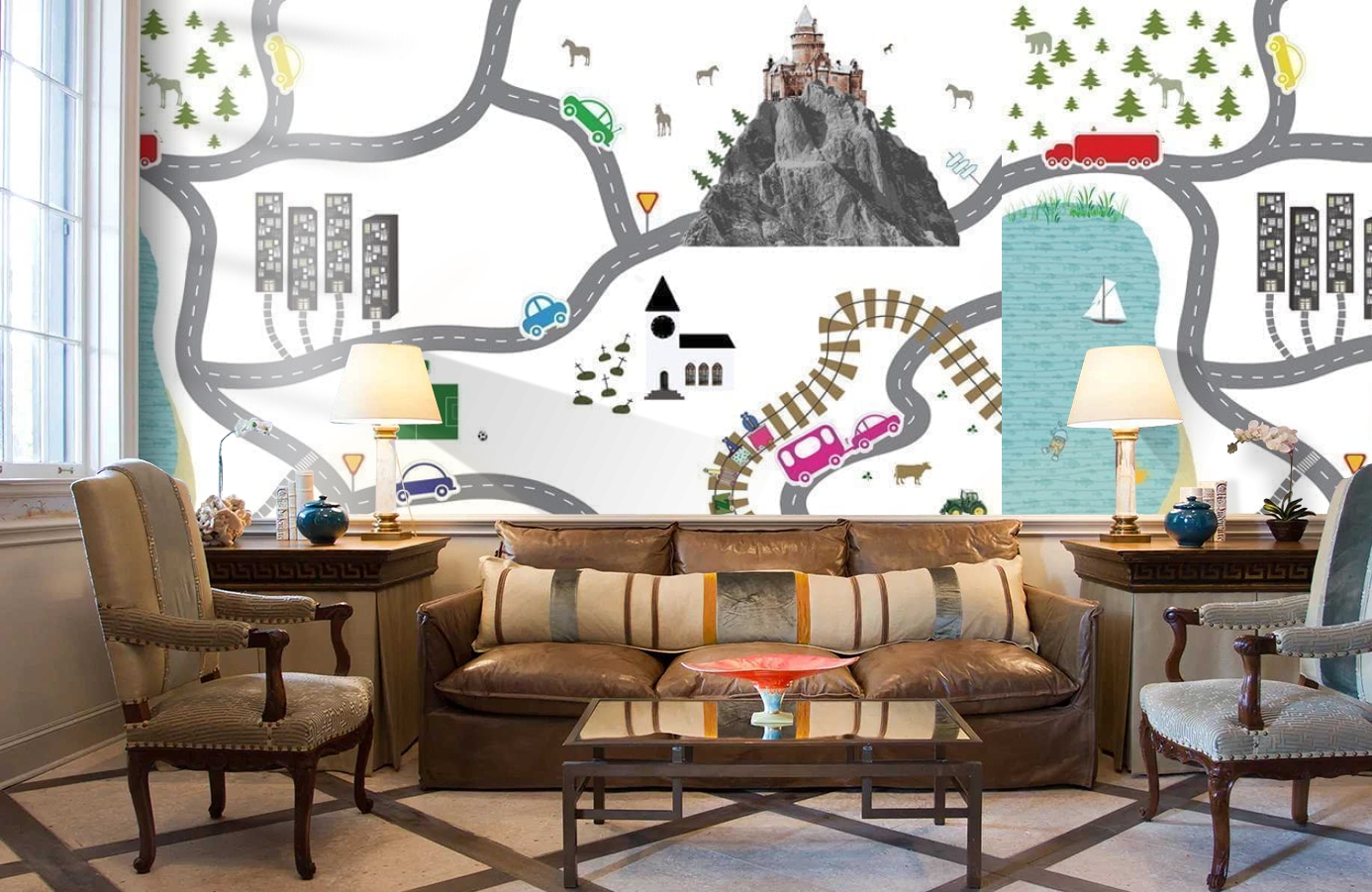 Обои P121002-6 фото в интерьере кабинета