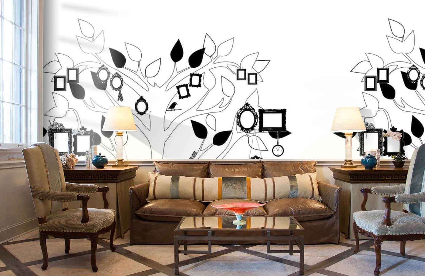 Обои P121202-6 фото в интерьере кабинета