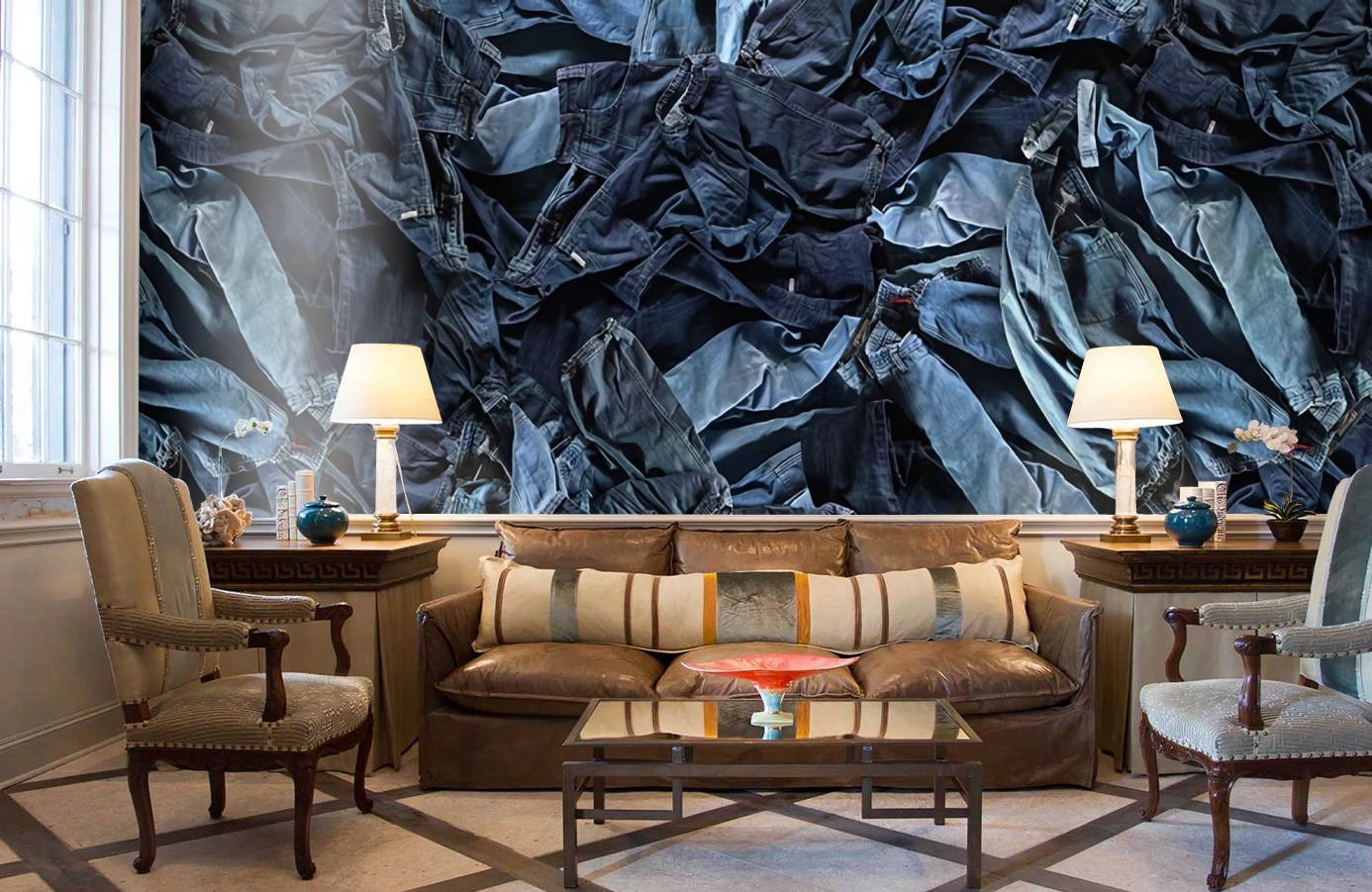 Обои P191301-6 фото в интерьере кабинета