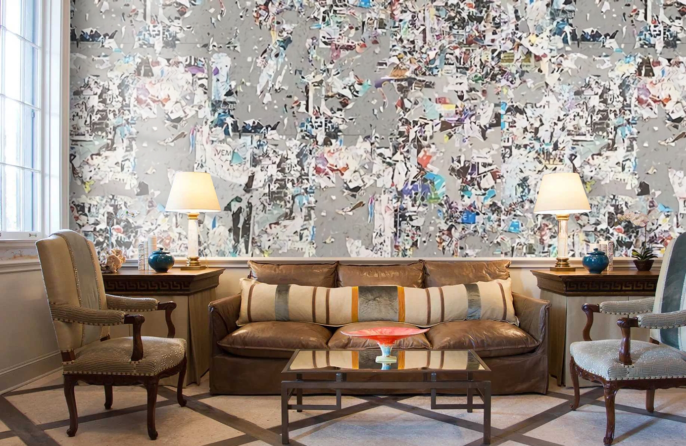 Обои P201601-6 фото в интерьере кабинета