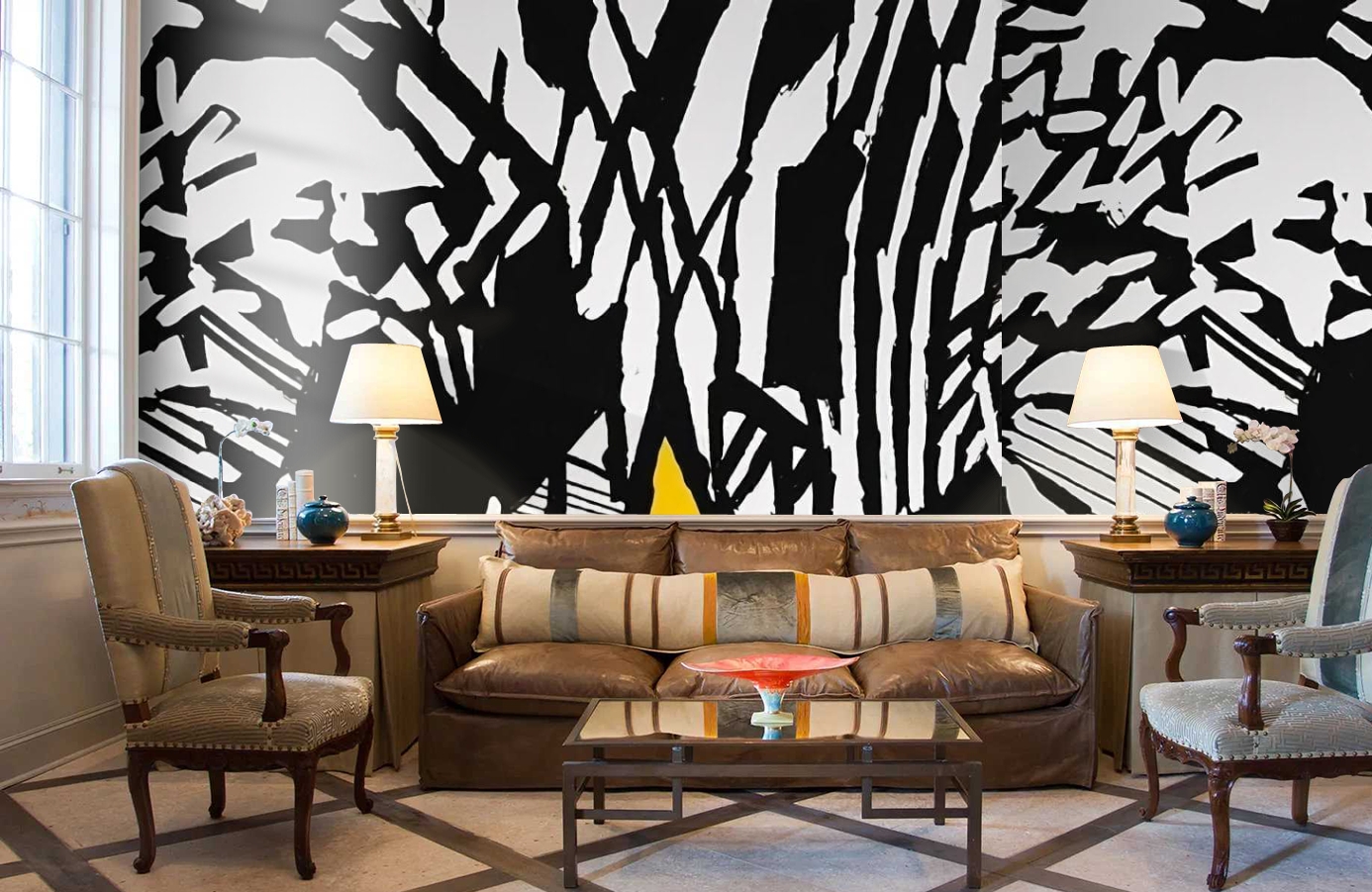 Обои P201901-6 фото в интерьере кабинета