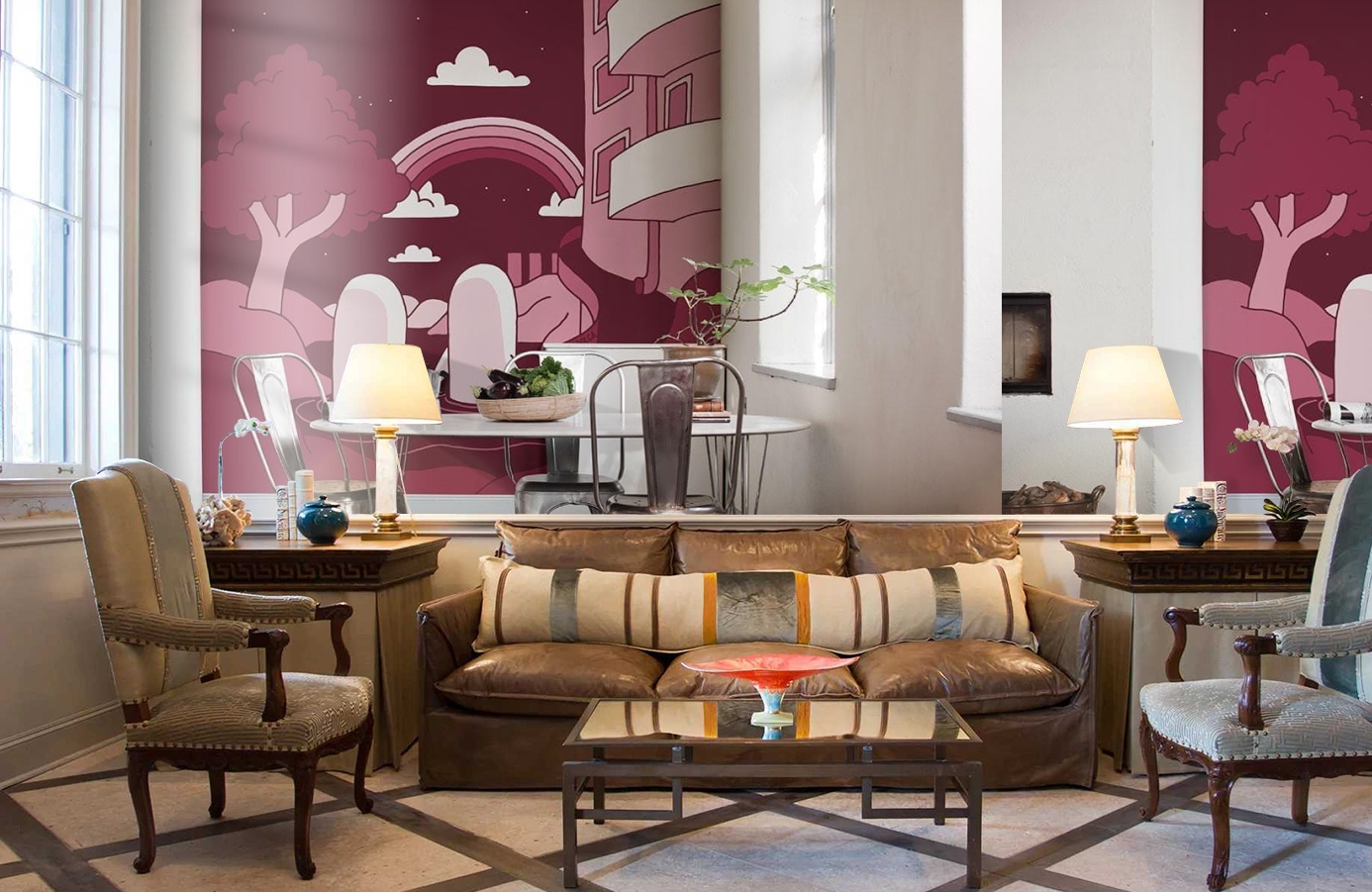 Обои P202201-6 фото в интерьере кабинета