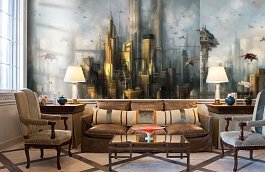 Обои 1454 lev5 406 фото в интерьере кабинета превью