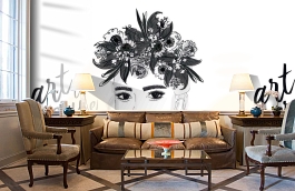 Обои 100860 фото в интерьере кабинета превью