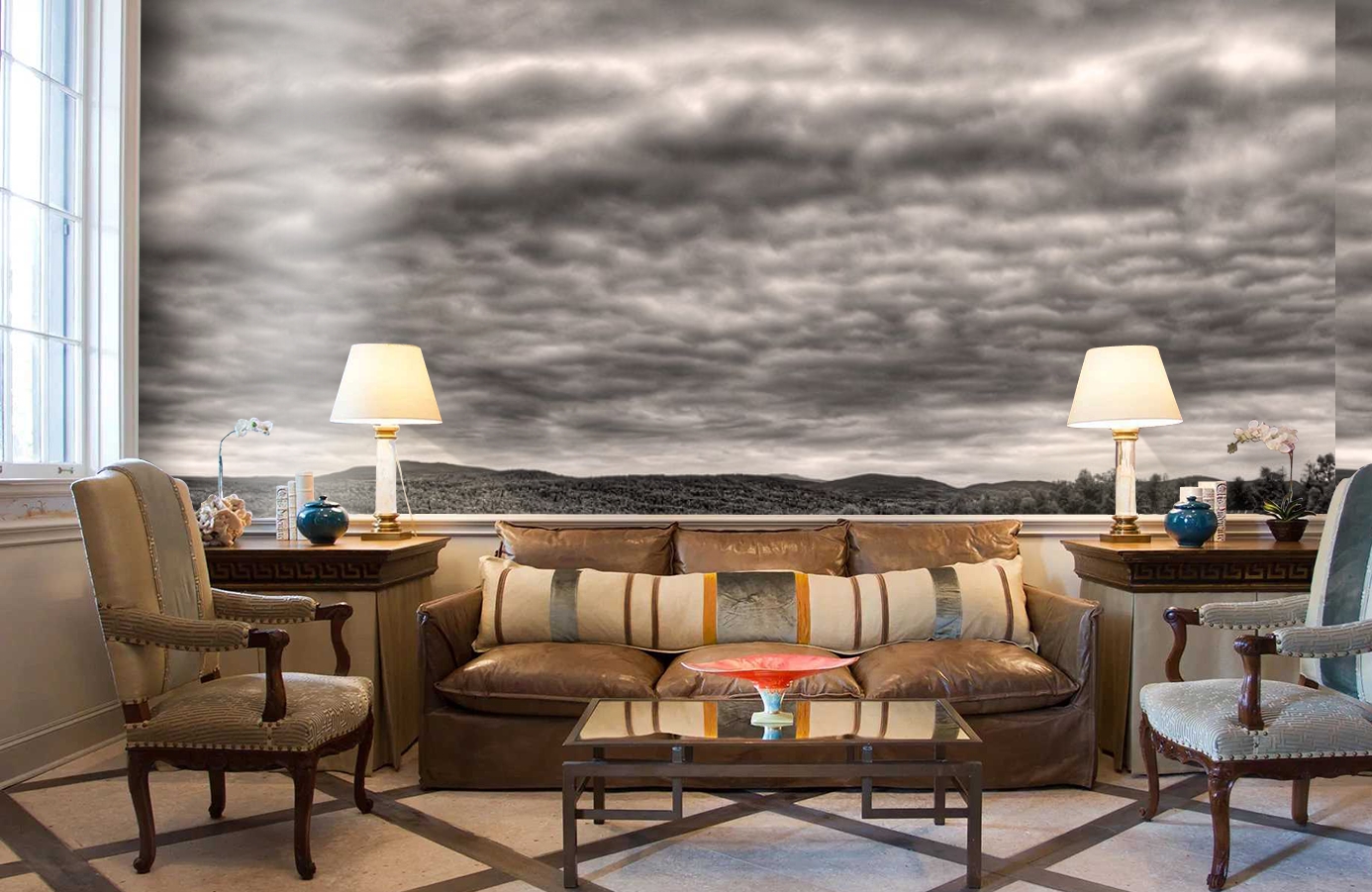 Обои P020201-8 фото в интерьере кабинета