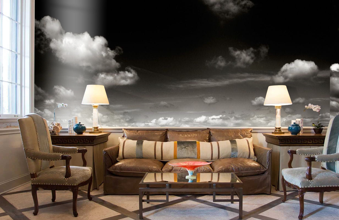 Обои P021001-8 фото в интерьере кабинета