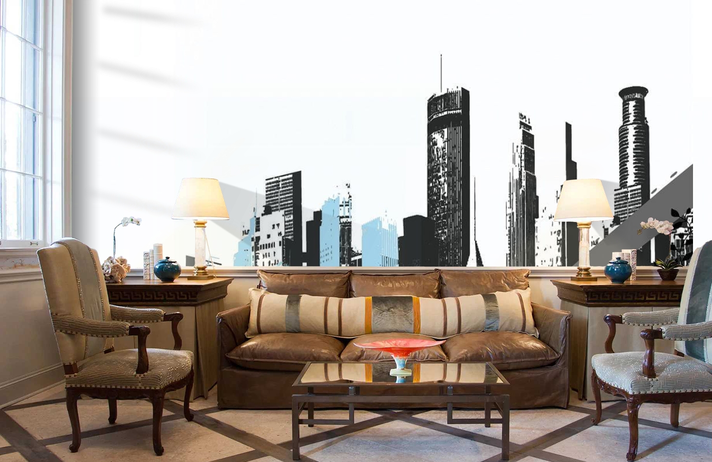 Обои P030701-8 фото в интерьере кабинета