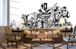 Обои P152501-8 фото в интерьере кабинета превью