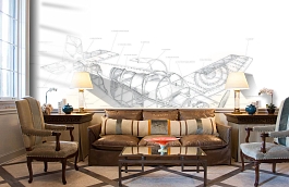 Обои P180401-8 фото в интерьере кабинета превью