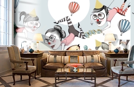 Обои P180901-8 фото в интерьере кабинета превью