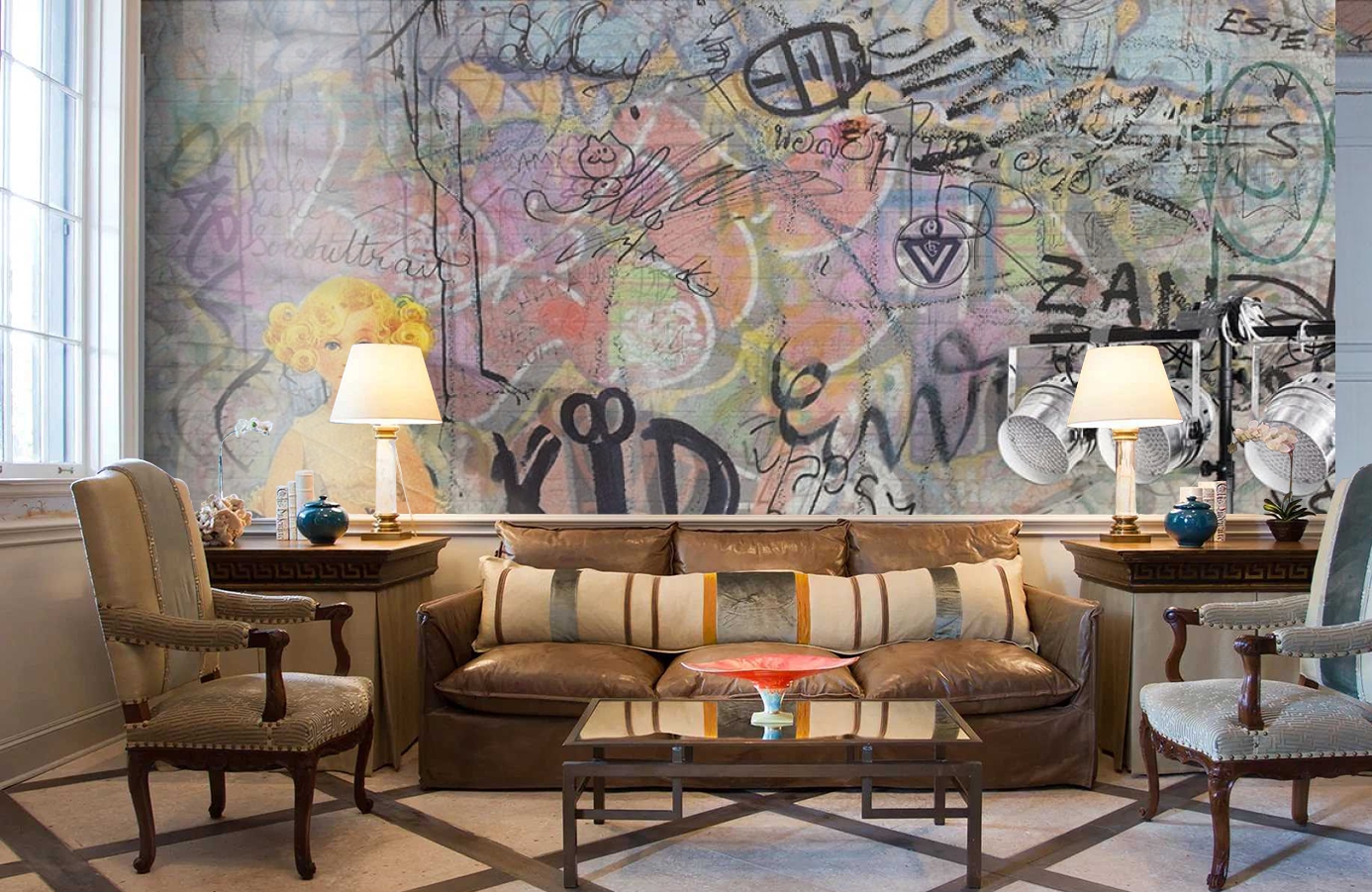 Обои P201801-8 фото в интерьере кабинета