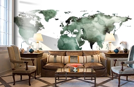 Обои 100556 фото в интерьере кабинета превью