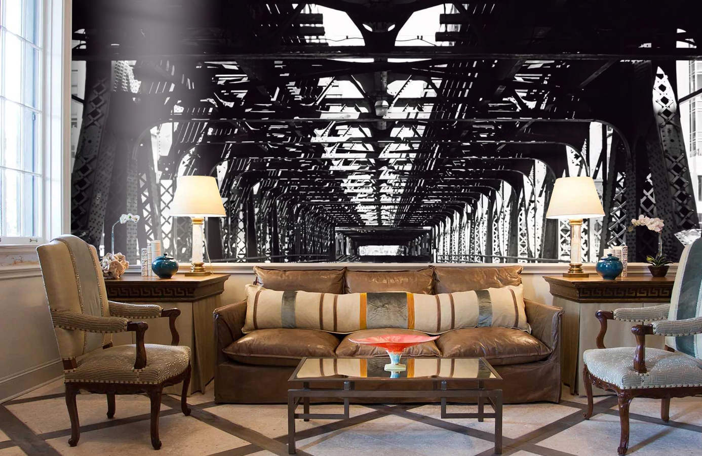 Обои P020901-9 фото в интерьере кабинета