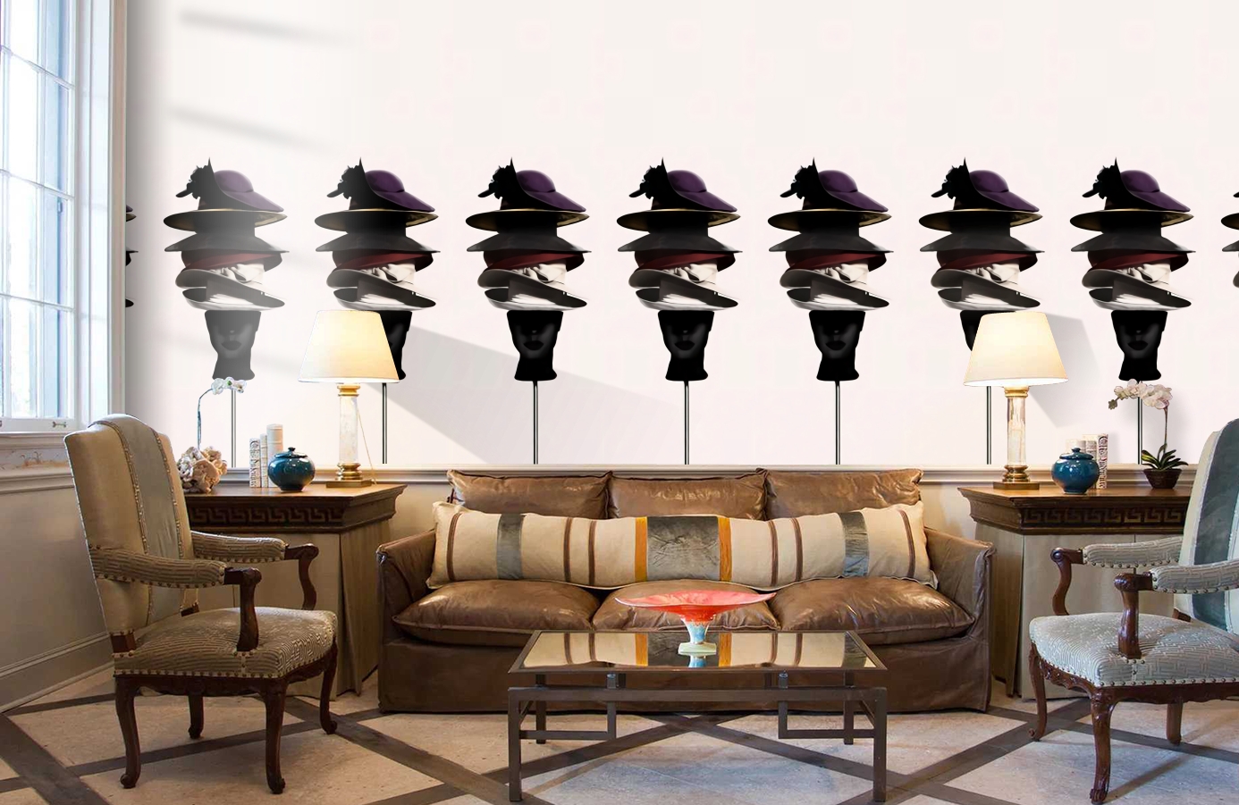 Обои DM230-1 фото в интерьере кабинета