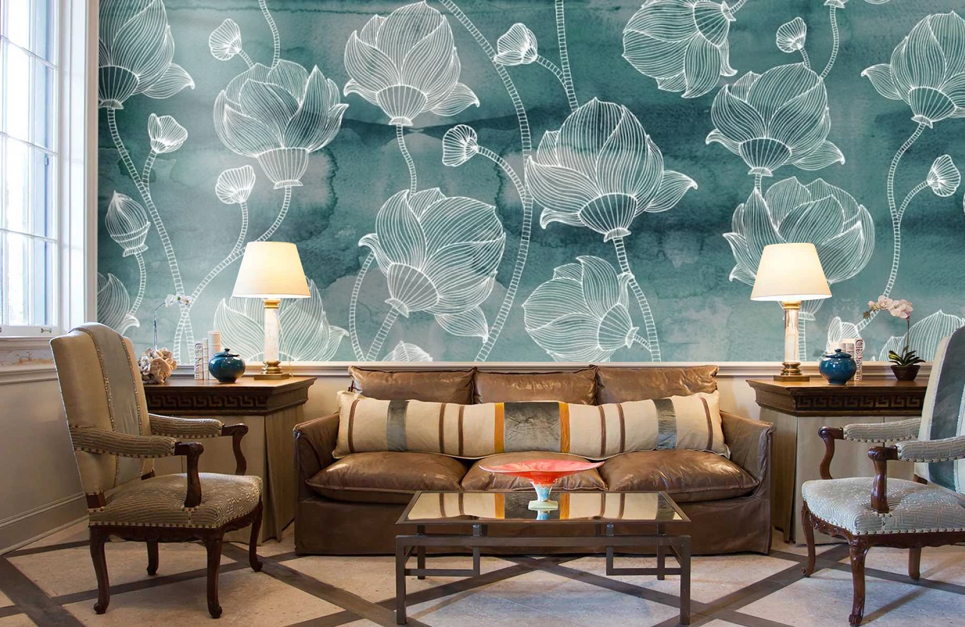 Обои P260201-10 фото в интерьере кабинета