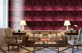 Обои 374 BORDEAUX фото в интерьере кабинета превью