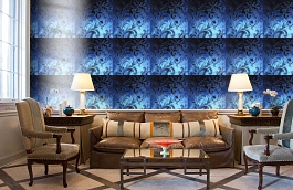 Обои 486 BLEU фото в интерьере кабинета превью