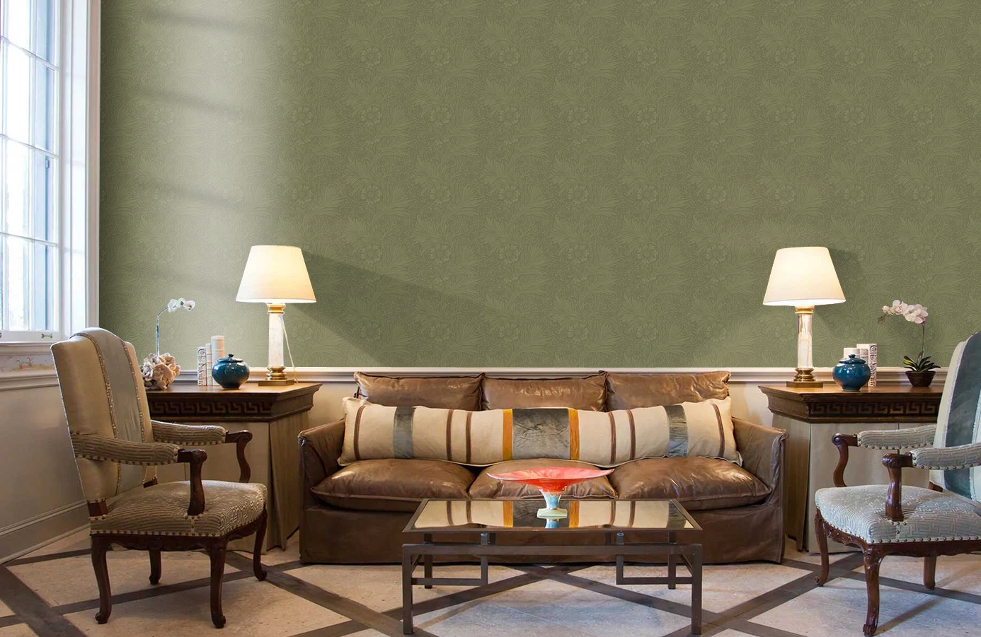 Обои KT20304 фото в интерьере кабинета