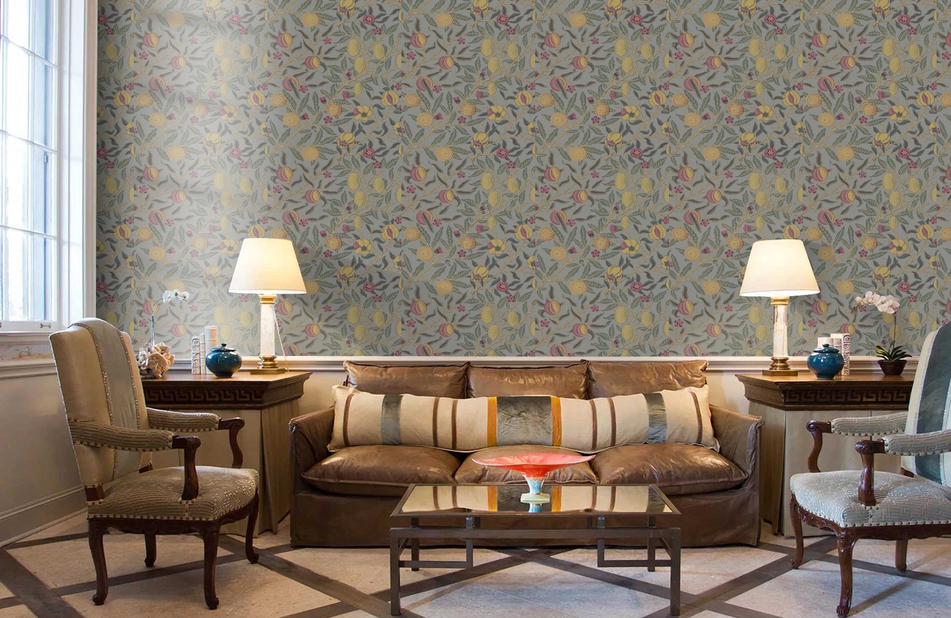 Обои KT20606 фото в интерьере кабинета