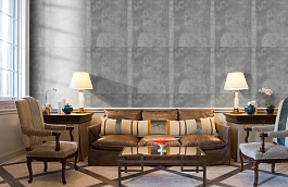 Обои Tapestry Charcoal фото в интерьере кабинета превью